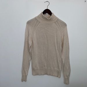 Jeanne Pierre Cream Turtleneck Knit Sweater small